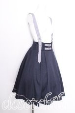 画像2: axes femme / ウエスト2連ベルトデザインサス付スカート  紺 S-26-08-08-051-AX-SK-HR-ZS (2)