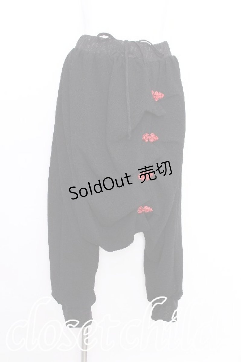 画像1: Qutie Frash / 袴サルエルパンツ  黒ｘ赤 S-26-08-08-057-QU-PA-HR-ZS (1)