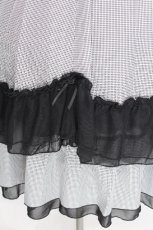 画像4: axes femme / ローズリボンチェックワンピース  黒ｘ白 S-26-08-09-030-AX-OP-AS-ZS (4)