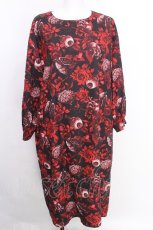 画像1: Drug Honey / 臓器の花園ジップワンピース  黒ｘ赤 S-26-08-09-040-PU-OP-HR-ZS (1)