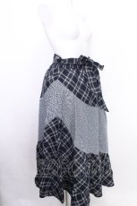画像3: axes femme / チェック柄エスカルゴスカート  紺 S-26-08-09-049-AX-SK-AS-ZS (3)