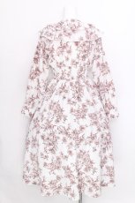 画像2: evelyn / 花柄シャーリングワンピース  シロ×ブラウン S-26-08-09-011-LO-OP-SZ-ZS (2)