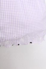 画像4: F i.n.t / 貝殻刺繍ギンガムワンピース  紫ｘ白 S-26-08-09-018-CA-SK-HR-ZS (4)