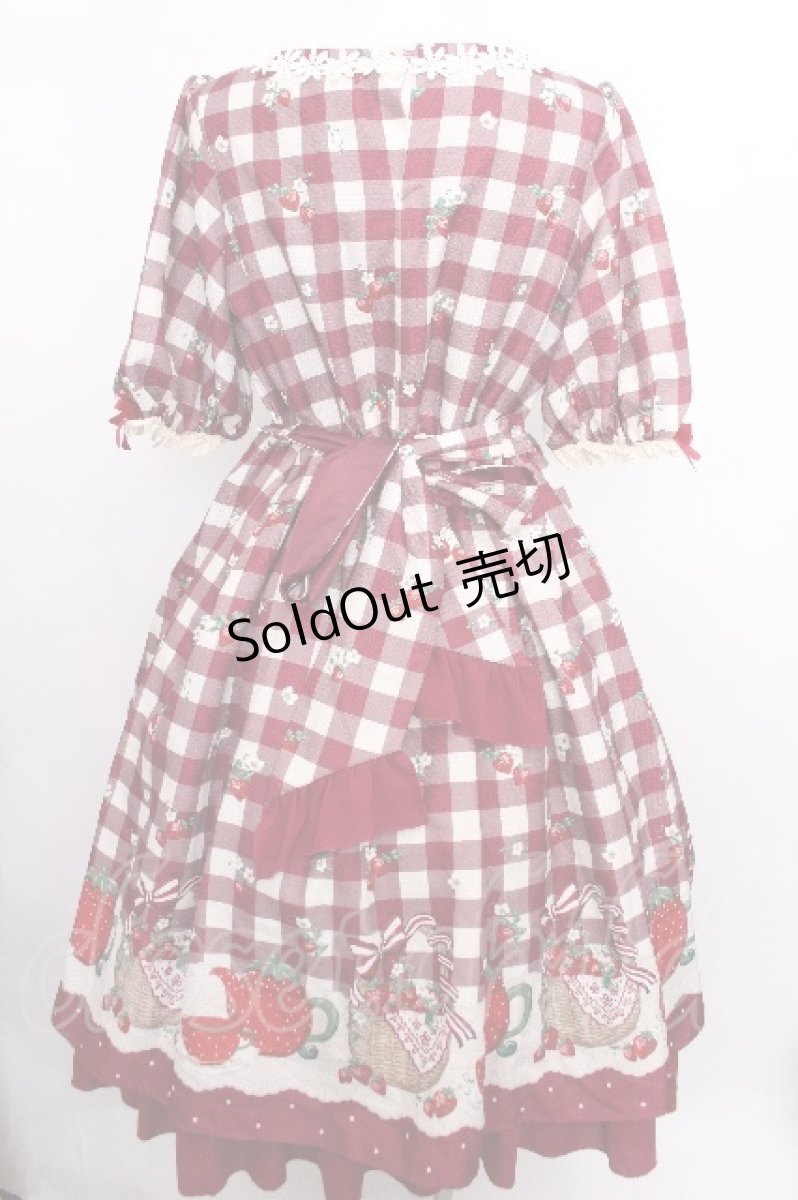 画像2: axes femme kawaii / ベリーズピクニックワンピース  赤 S-26-08-10-028-AX-OP-AS-ZS (2)