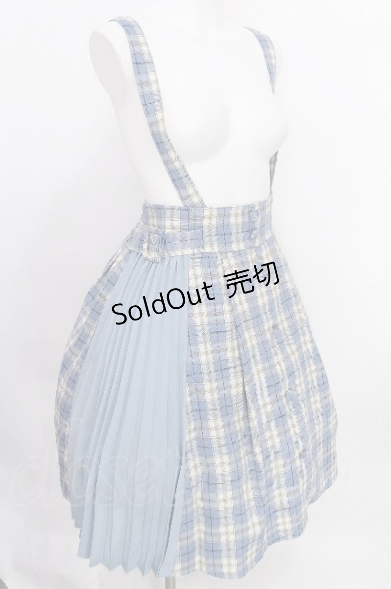 画像3: axes femme POETIQUE / サイドプリーツチェックスカート  サックス S-26-08-10-046-AX-SK-AS-ZS (3)