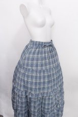 画像3: axes femme / チェックティアードスカート  サックス S-26-08-10-047-AX-SK-HR-ZS (3)
