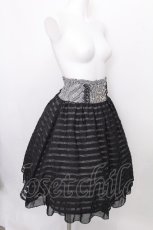 画像3: axes femme kawaii / 透けボーダーハイウエストスカート  黒ｘ白 S-26-08-10-053-AX-SK-AS-ZS (3)