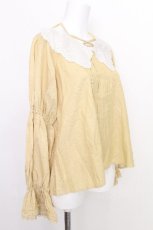 画像3: axes femme / ビッグ襟ブラウス  イエロー S-26-08-10-007-AX-BL-AS-ZS (3)