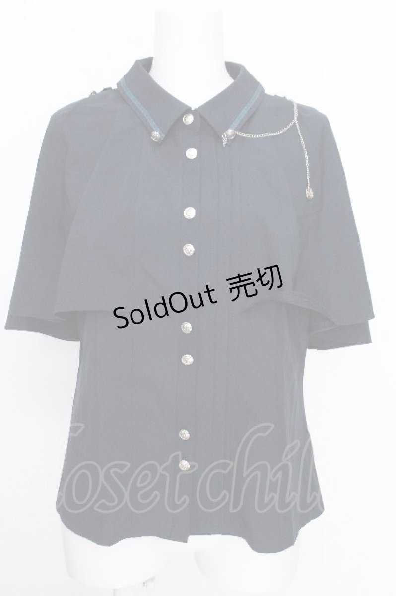 画像1: axes femme POETIQUE / バックレースアップロングブラウス  ブルー S-26-08-10-009-AX-BL-HR-ZS (1)