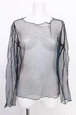 画像1: axes femme / 総チュールトップス  黒ｘブルー S-26-08-10-014-AX-TO-HR-ZS (1)