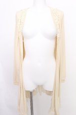 画像1: axes femme / バックレースロングカーディガン  オフ S-26-08-10-018-AX-TO-AS-ZS (1)