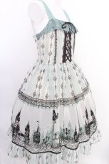 画像3: axes femme / シルエットジャンパースカート  グリーン S-26-08-10-023-AX-OP-AS-ZS (3)