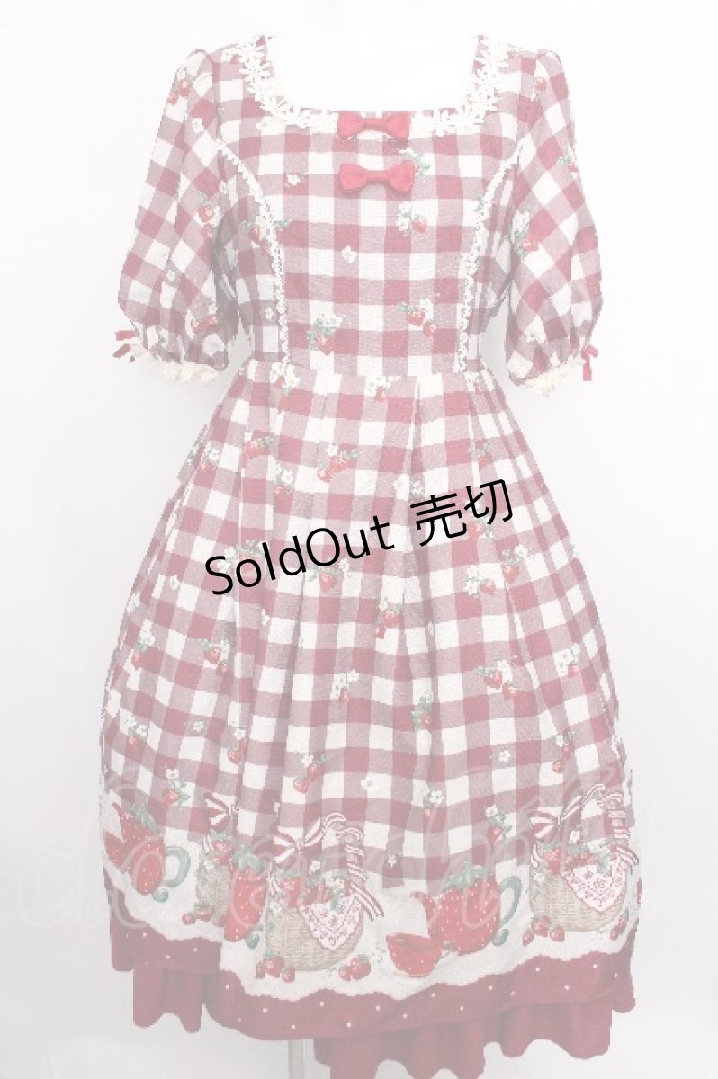 画像1: axes femme kawaii / ベリーズピクニックワンピース  赤 S-26-08-10-028-AX-OP-AS-ZS (1)