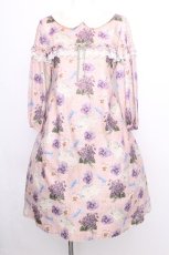 画像1: Leur Getter / Flower Letter袖付ワンピース  ピンク S-26-08-11-030-LU-OP-AS-ZS (1)