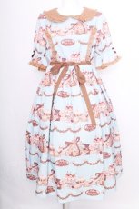画像1: axes femme kawaii / お菓子の家柄ワンピース  ミント S-26-08-11-033-AX-BL-HR-ZS (1)