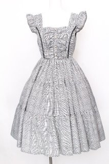 axes femme kawaii / アメリアジャンパースカート 黒x白 S-26-08-11