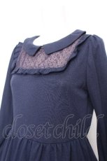 画像3: axes femme / /デコルテレース切替ワンピース  紺 S-26-08-11-046-AX-TO-HR-ZS (3)