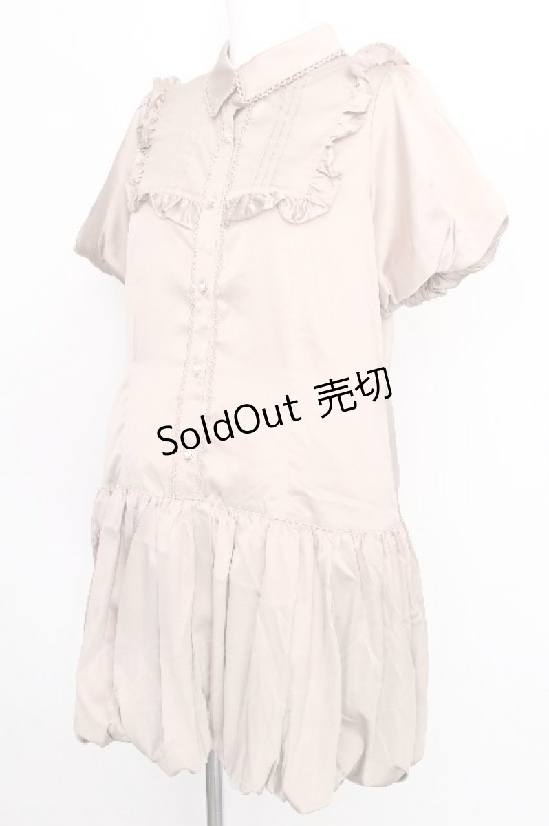 画像3: axes femme POETIQUE / バルーンデザインフリルチュニ  ベージュ S-26-08-11-047-AX-OP-AS-ZS (3)