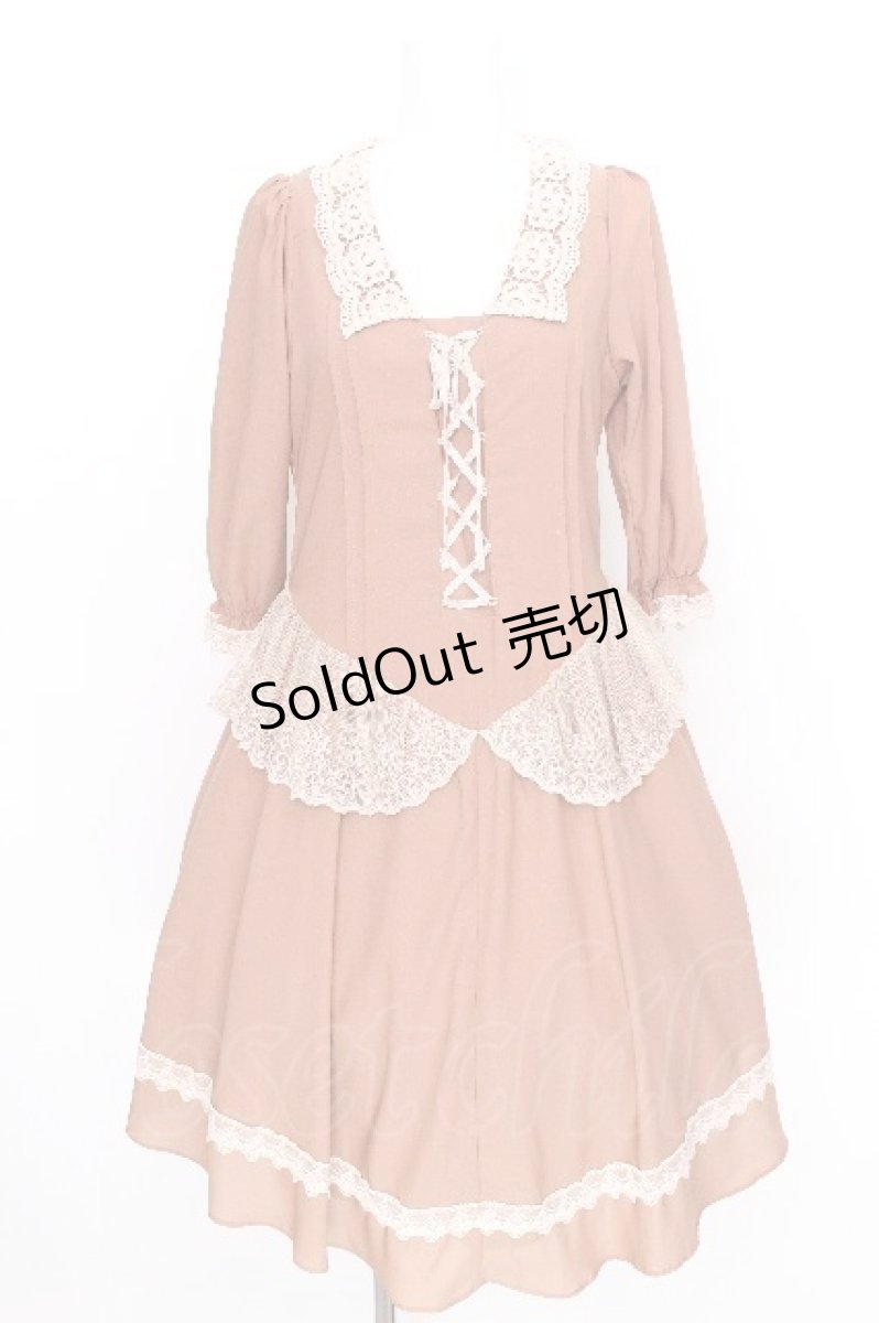 画像1: axes femme / レース切替ワンピース M ブラウン S-26-08-11-014-AX-PA-HR-ZS (1)
