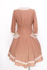 画像2: axes femme / レース切替ワンピース M ブラウン S-26-08-11-014-AX-PA-HR-ZS (2)