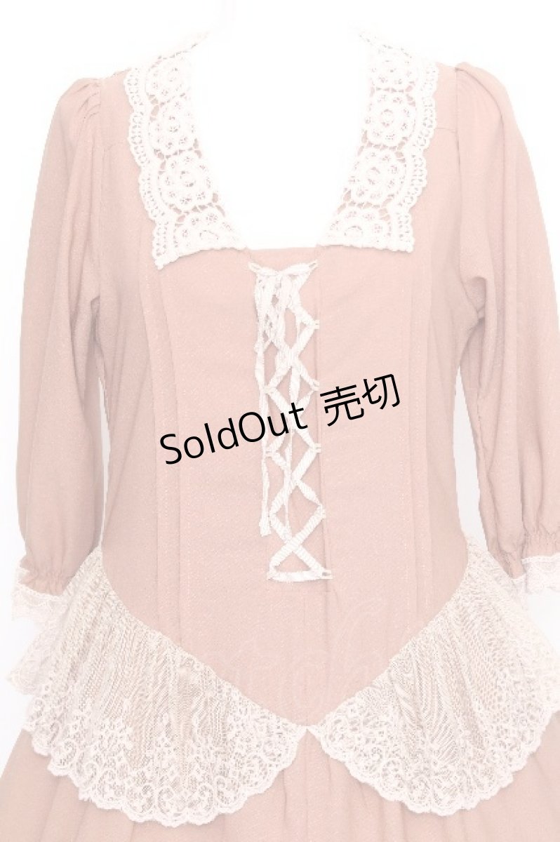 画像3: axes femme / レース切替ワンピース M ブラウン S-26-08-11-014-AX-PA-HR-ZS (3)