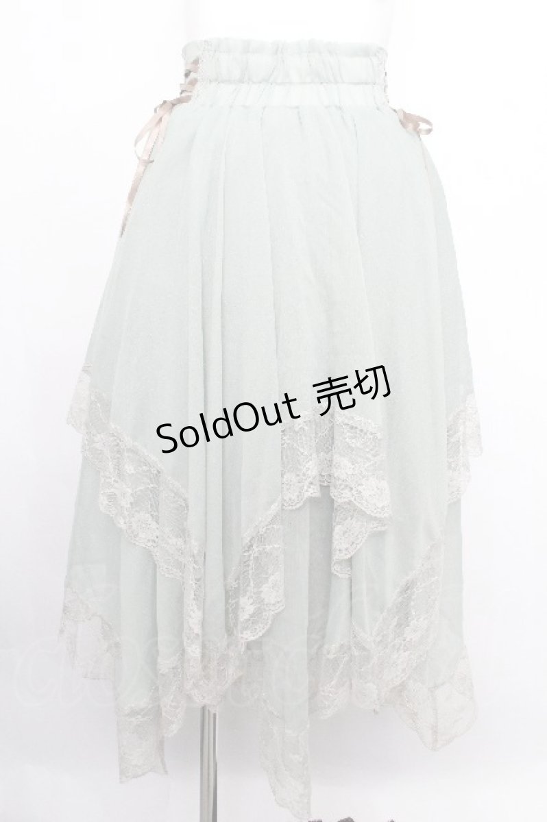 画像1: axes femme / 裾レースイレヘムスカート  グリーン S-26-08-13-051-AX-SK-AS-ZS (1)