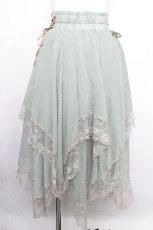 画像1: axes femme / 裾レースイレヘムスカート  グリーン S-26-08-13-051-AX-SK-AS-ZS (1)