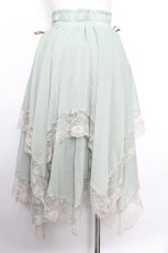 画像2: axes femme / 裾レースイレヘムスカート  グリーン S-26-08-13-051-AX-SK-AS-ZS (2)