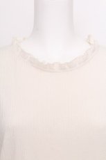 画像3: axes femme / 刺繍レース袖プチスタンドプルオーバー  オフ S-26-08-13-005-AX-TO-AS-ZS (3)