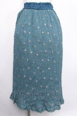 画像1: axes femme / ミニローズ刺繍ロングスカート  グリーン S-26-08-13-053-AX-SK-AS-ZS (1)