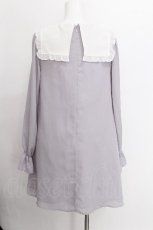 画像3: Ank Rouge / Aラインフリルワンピース  グレーｘ白 S-26-08-13-1033-CA-OP-HR-ZS (3)