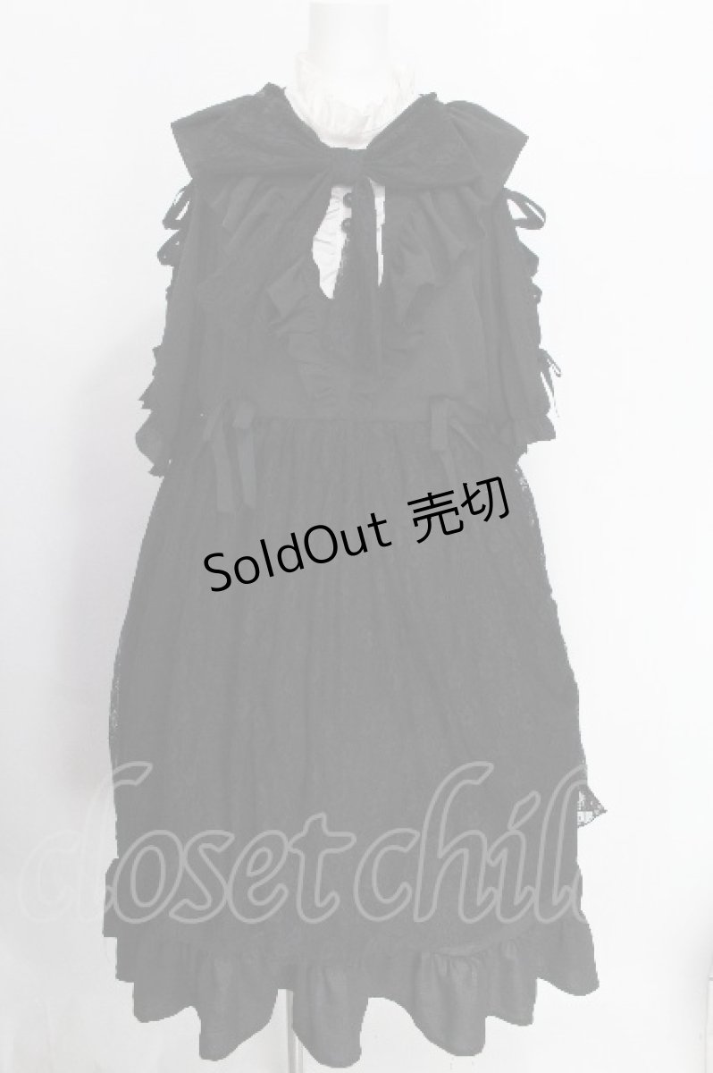 画像1: DearMyLove / レースリボンワンピース 3L 黒ｘ白 S-26-08-13-1038-GO-OP-HR-ZS (1)