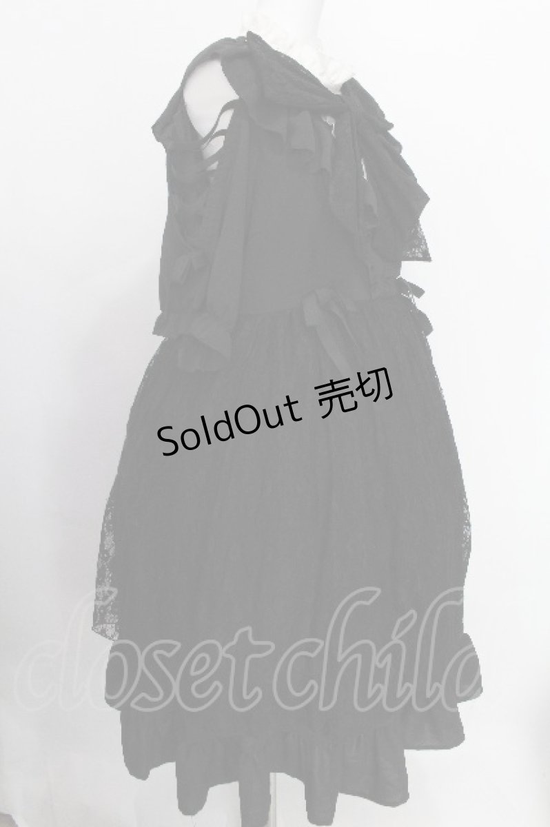 画像3: DearMyLove / レースリボンワンピース 3L 黒ｘ白 S-26-08-13-1038-GO-OP-HR-ZS (3)