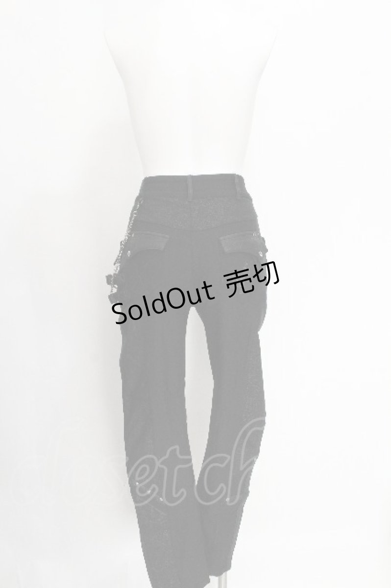 画像2: Ozz Croce / サイド2連ベルトデザインパンツ  黒 S-26-08-13-1060-OO-PA-HR-ZS (2)