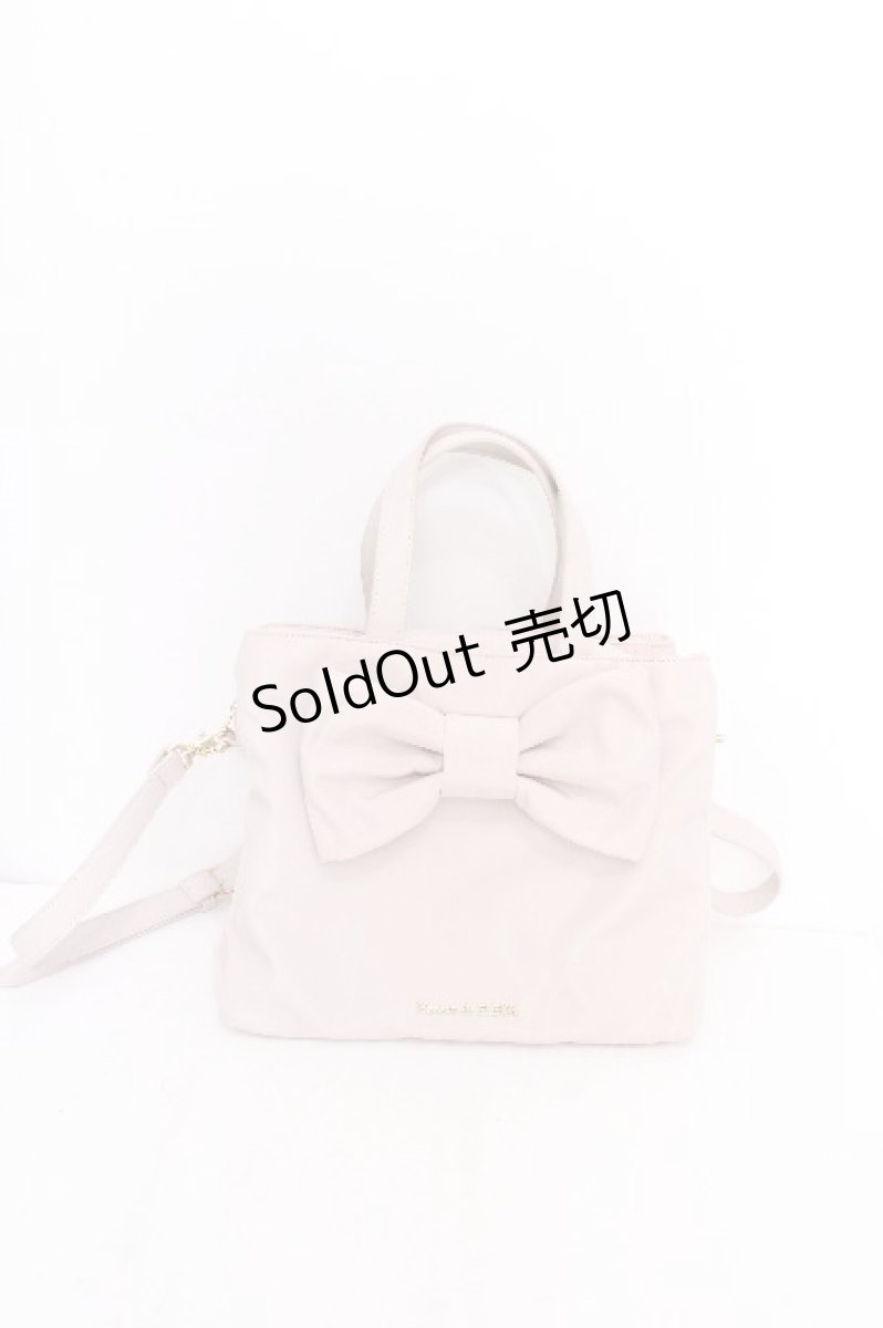 画像1: Maison de FLEUR / リボン3ルーム2Wayトートバッグ  ピンク S-26-08-13-1017-LO-BG-HR-ZS (1)