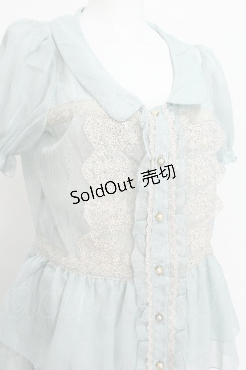 画像2: axes femme / レースデザインブラウス  グリーン S-26-08-13-1021-AX-BL-AS-ZS (2)