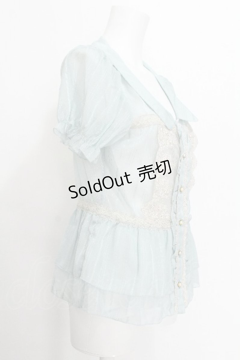 画像3: axes femme / レースデザインブラウス  グリーン S-26-08-13-1021-AX-BL-AS-ZS (3)