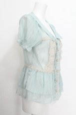 画像3: axes femme / レースデザインブラウス  グリーン S-26-08-13-1021-AX-BL-AS-ZS (3)