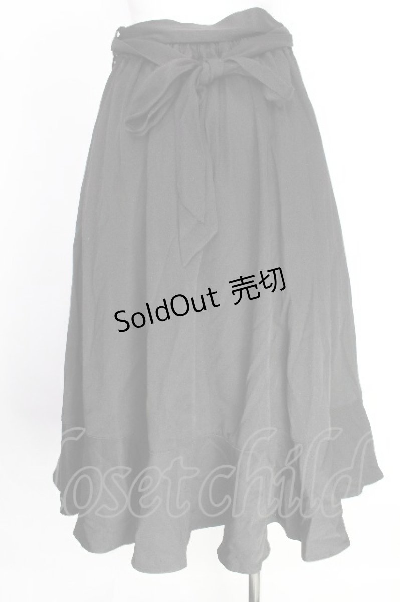 画像2: axes femme POETIQUE / リボン付ラッフルフリルスカート  黒 S-26-08-13-056-AX-SK-AS-ZS (2)