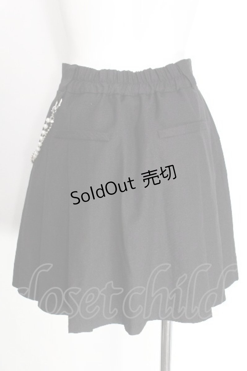 画像2: axes femme / パールチェーン付スカパン  黒 S-26-08-13-058-AX-JA-HR-ZS (2)