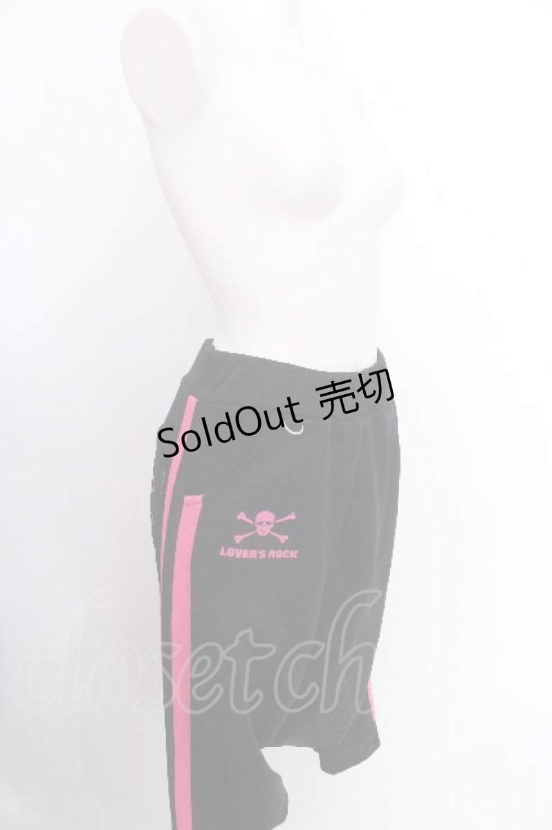 画像3: LOVER'S ROCK / ジャージハーフパンツ  黒ｘピンク S-26-08-14-051-PU-PA-AS-ZS (3)