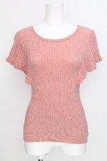 画像1: F&A / 透かし編みラッフルノースリーブニットプルオーバー  ピンク S-26-08-14-008-CA-TO-HR-ZS (1)
