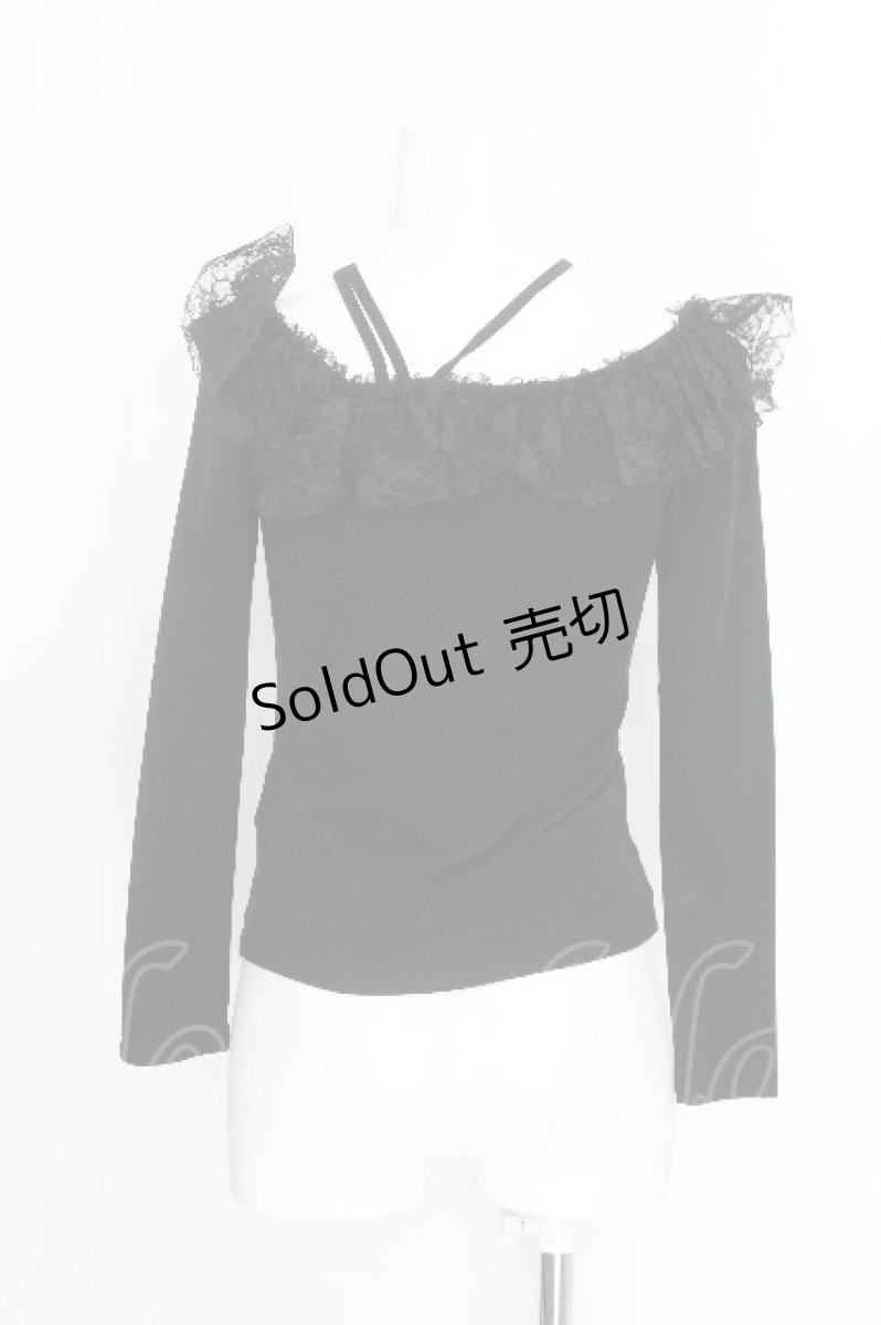 画像2: MR / レースカットソー  黒 S-26-08-14-021-PU-TO-AS-ZS (2)