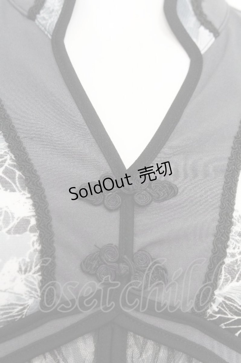 画像4: Ozz oneste / 総柄チュールシアーチュニック  黒ｘ白 S-26-08-14-022-OO-TO-HR-ZS (4)