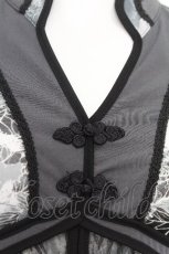 画像4: Ozz oneste / 総柄チュールシアーチュニック  黒ｘ白 S-26-08-14-022-OO-TO-HR-ZS (4)