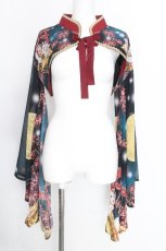 画像1: Royal Princess Alice / お狐さまと彼岸花・たまコラボ 蝶々振袖ボレロ  黒ｘ赤 S-26-08-14-023-LO-CO-HR-ZS (1)