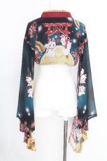 画像2: Royal Princess Alice / お狐さまと彼岸花・たまコラボ 蝶々振袖ボレロ  黒ｘ赤 S-26-08-14-023-LO-CO-HR-ZS (2)