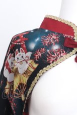 画像4: Royal Princess Alice / お狐さまと彼岸花・たまコラボ 蝶々振袖ボレロ  黒ｘ赤 S-26-08-14-023-LO-CO-HR-ZS (4)