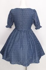 画像2: evelyn / ハートドットワンピース  ブルー S-26-08-18-047-LO-OP-AS-ZS (2)