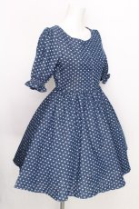 画像3: evelyn / ハートドットワンピース  ブルー S-26-08-18-047-LO-OP-AS-ZS (3)